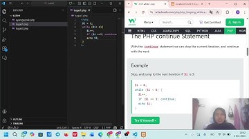Vidio Pratikum menggunakan W3Schools dari PHP Loop - Functions