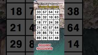 Find 3 pairs of identical numbers/ HOW OLD IS YOUR BRAIN?/Dementia Prevention Quizzes/Tests.No.830