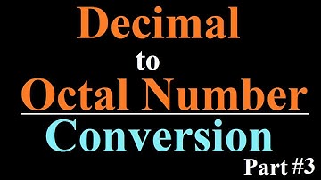 Decimal to Octal conversion in hindi part #3 || Computer number system part 3