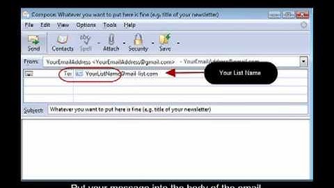 Mail-list How-to video - Send a message to your list