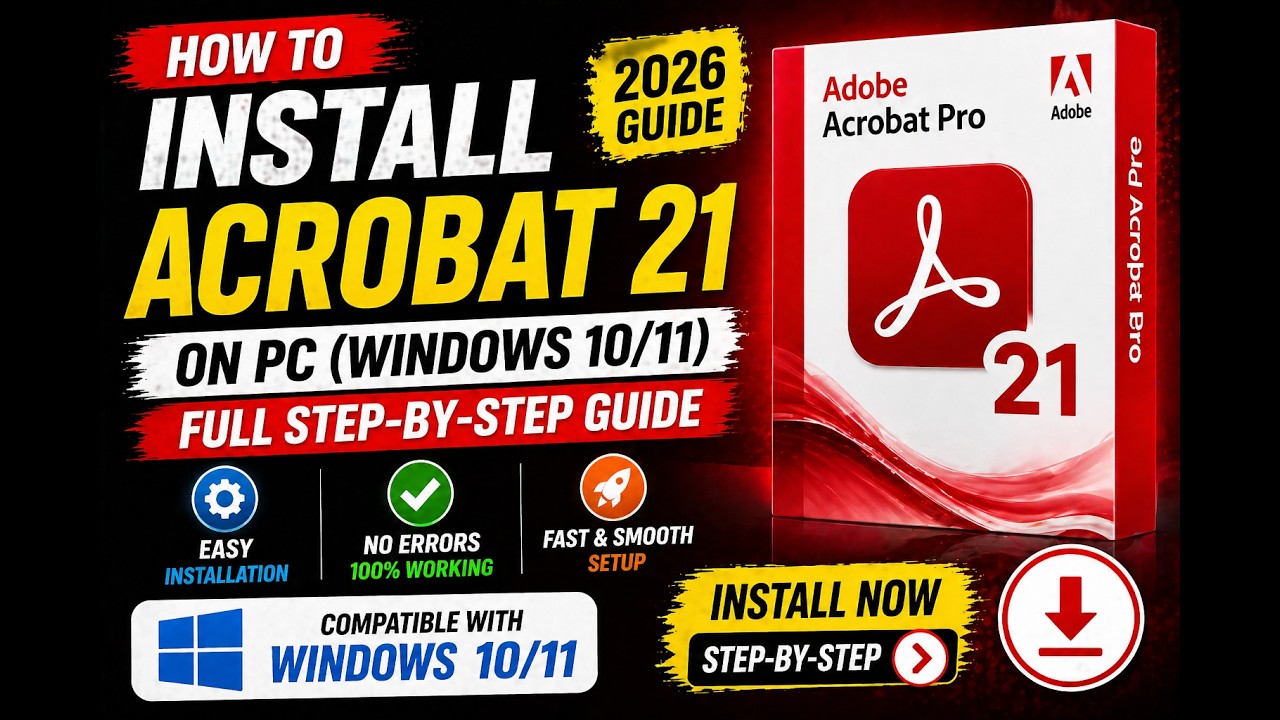 How to Install Acrobat 21 on PC (Windows 10/11) | Full Step-by-Step ...
