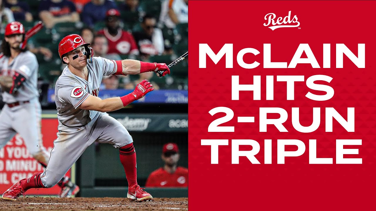 Matt McLain hustles for a two-run triple