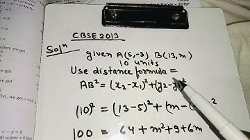 The distance between points A(5,-3)and B(13,m) in 10 units. Calculate the value of m? #motivation ❤️