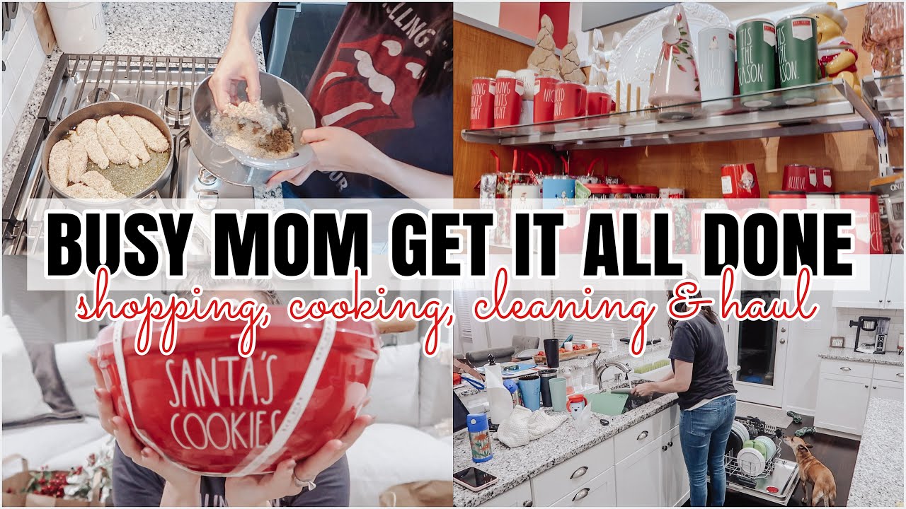 BUSY MOM GET IT ALL DONE | SHOPPING, COOKING, CLEANING, & CHRISTMAS HAUL | MILITARY FAMILY VLOGS