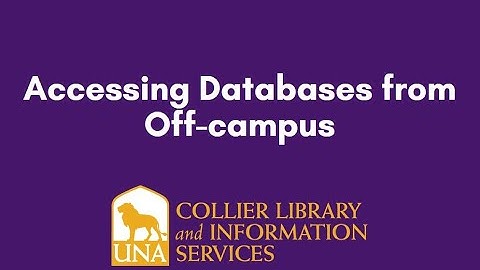 Accessing Databases Off Campus