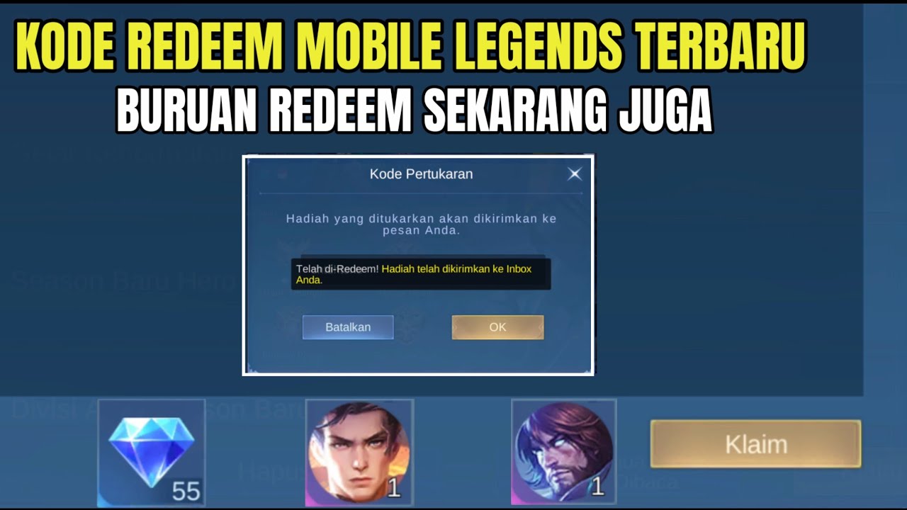 BURUAN KLAIM! KODE REDEEM ML TERBARU KODE REDEEM MOBILE LEGENDS HARI ...