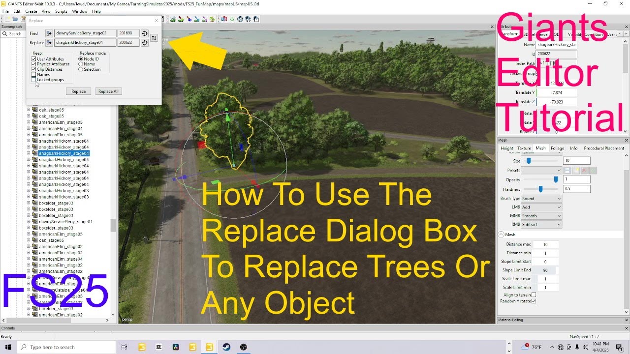 Giants Editor Tutorial | How To Use The Replace Dialog Box For Changing ...