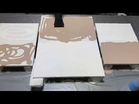 Triptych two tone panel Dutch pour