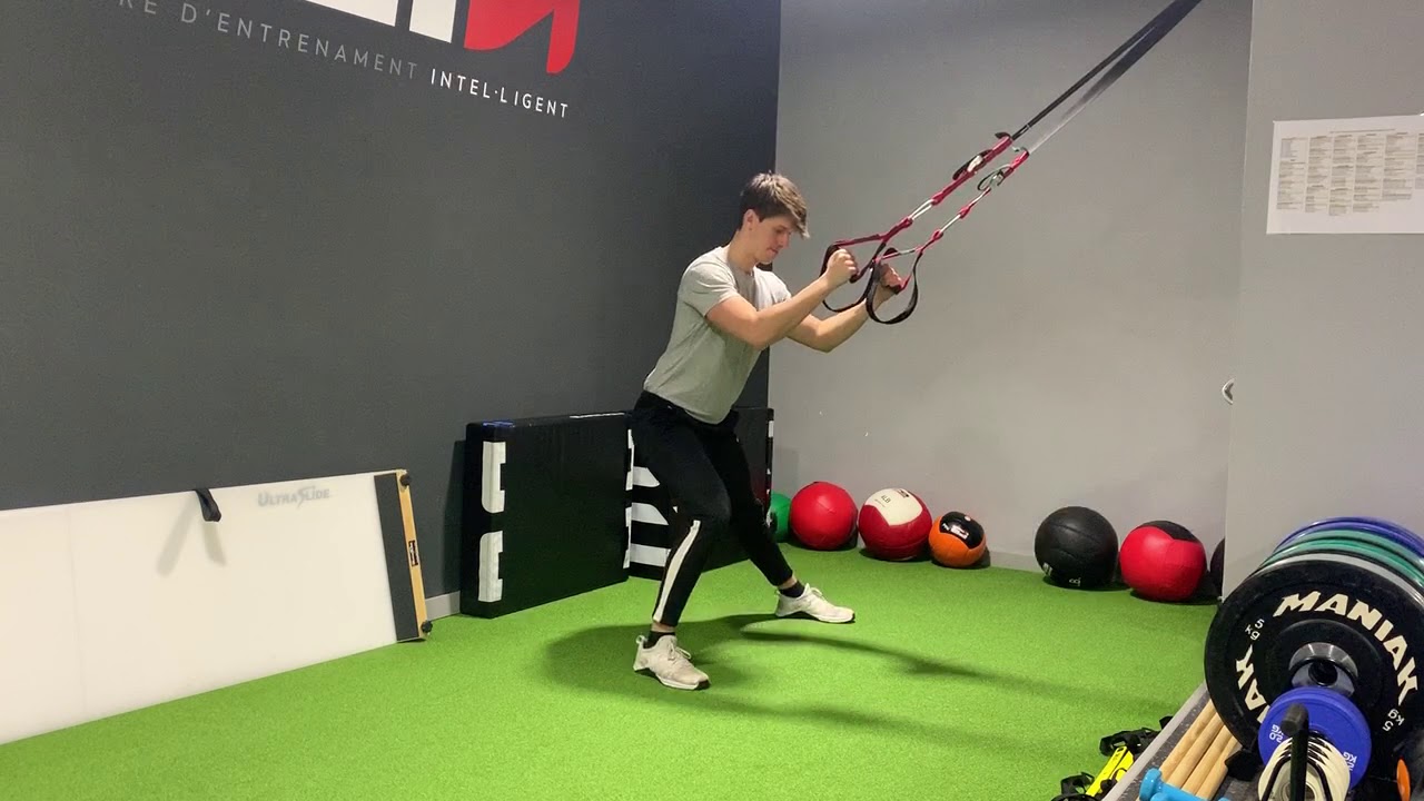 Assisted Lateral Split Squat w/TRX - YouTube
