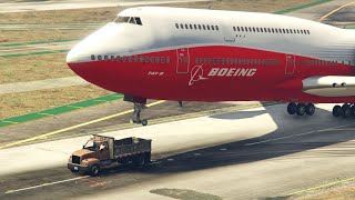 Emergency Landing - Truck Helps In Landing The Plane While Front Tires Burst -- Gta 5