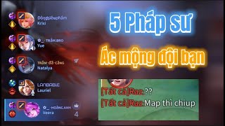 Rủ bạn bè chơi team 5 pháp sư còn đi rừng quên mang trừng trị | Trâm anh 5 phút liên quân |