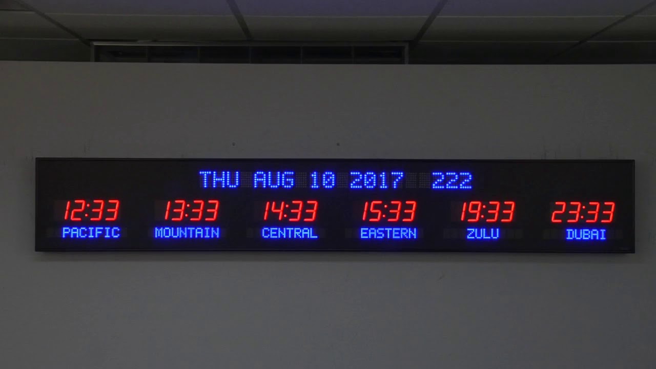 BRG Precision Product's 6618U-R25B - 6 Zone, Programmable Time Zone Clock Display