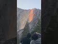 Hundreds gather in #Yosemite Valley for the natural #Firefall at #HorsetailFall in #California. #ca