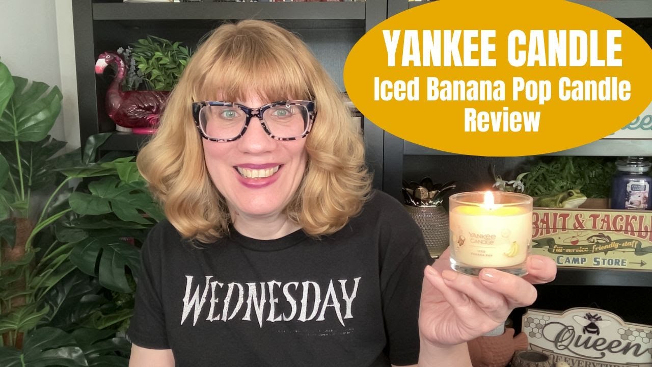 YANKEE CANDLE Iced Banana Pop Candle Review YouTube