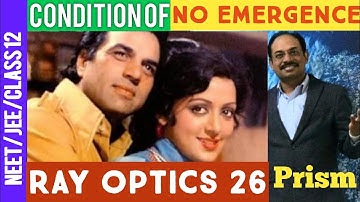 Ray Optics 26| PRISM |Condition of No emergence|NEET |JEE |CLASS 12