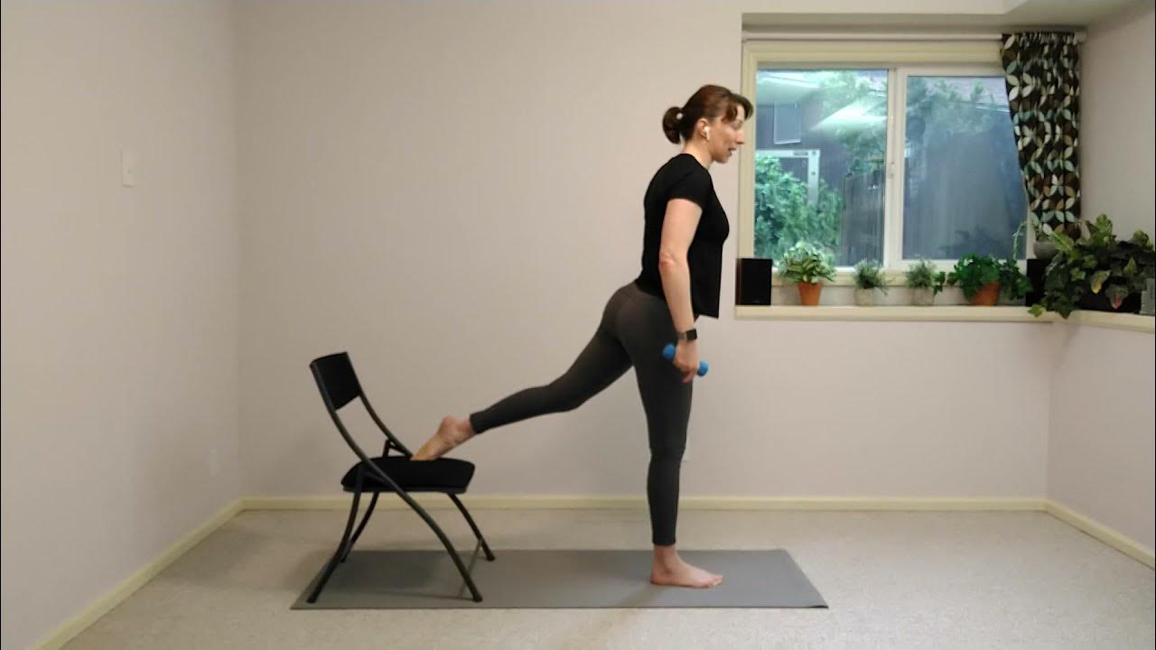 45Minute Chair & Dumbbell Workout 5 YouTube