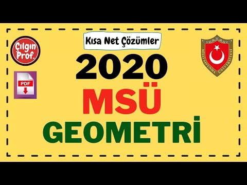 (2020) MSÜ GEOMETRİ [+PDF] - 2020 MSÜ Geometri Soru Çözümleri