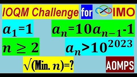 Let, a_1,a_2,a_3,…… be a sequence satisfying a_1=1 and a_n=10a_(n-1)-1. Find square root of min n
