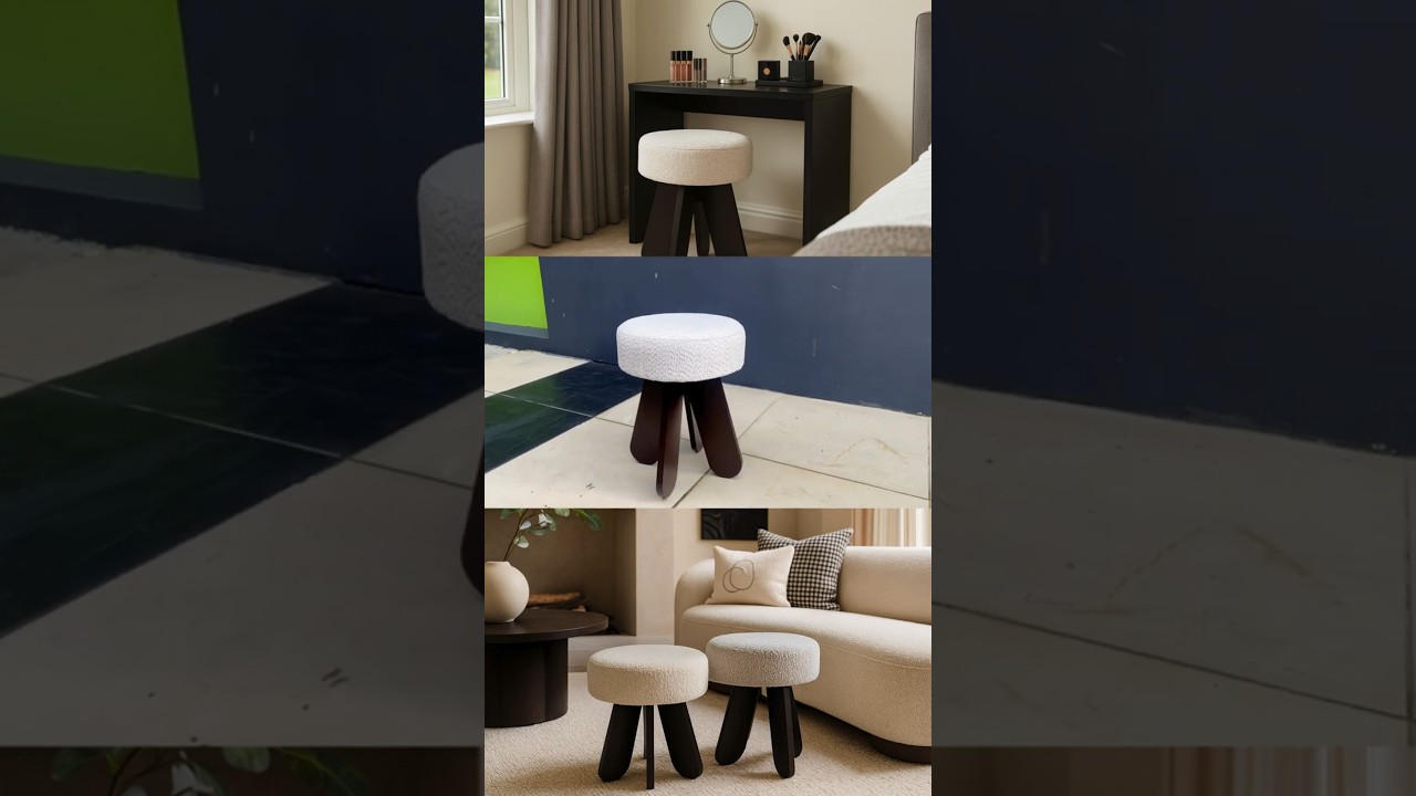 Milo Boucl&eacute; Stool FRM4063 #homeinterior  #modernliving  #footstool #stools #stylishspaces  #boucles