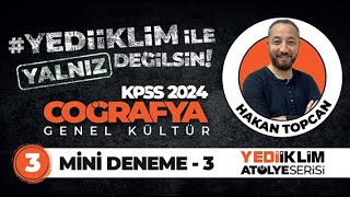 2024 KPSS COĞRAFYA MİNİ DENEME 3