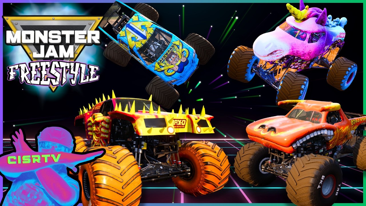 Monster Jam Racing & Freestyle Show! Speeding, Crashing, & Backflipping ...