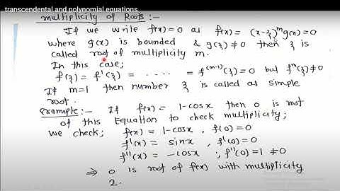 Transcendental Equation and Polynomial Equation part 1