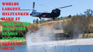 Worlds Largest Firefighting Helicopter CH-47 Chinook Water Bomber Helitanker Orange Co. California