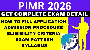 PIMR 2026 Notification (Out), Application, Dates, Eligibility, Syllabus, Pattern, Admit Card