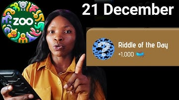 Zoo Riddle of The Day 21 December Today