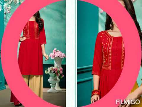 TZU SAMEERA RAYON EMBROIDERY LONG TOP WITH SHARARA COLLECTION - YouTube