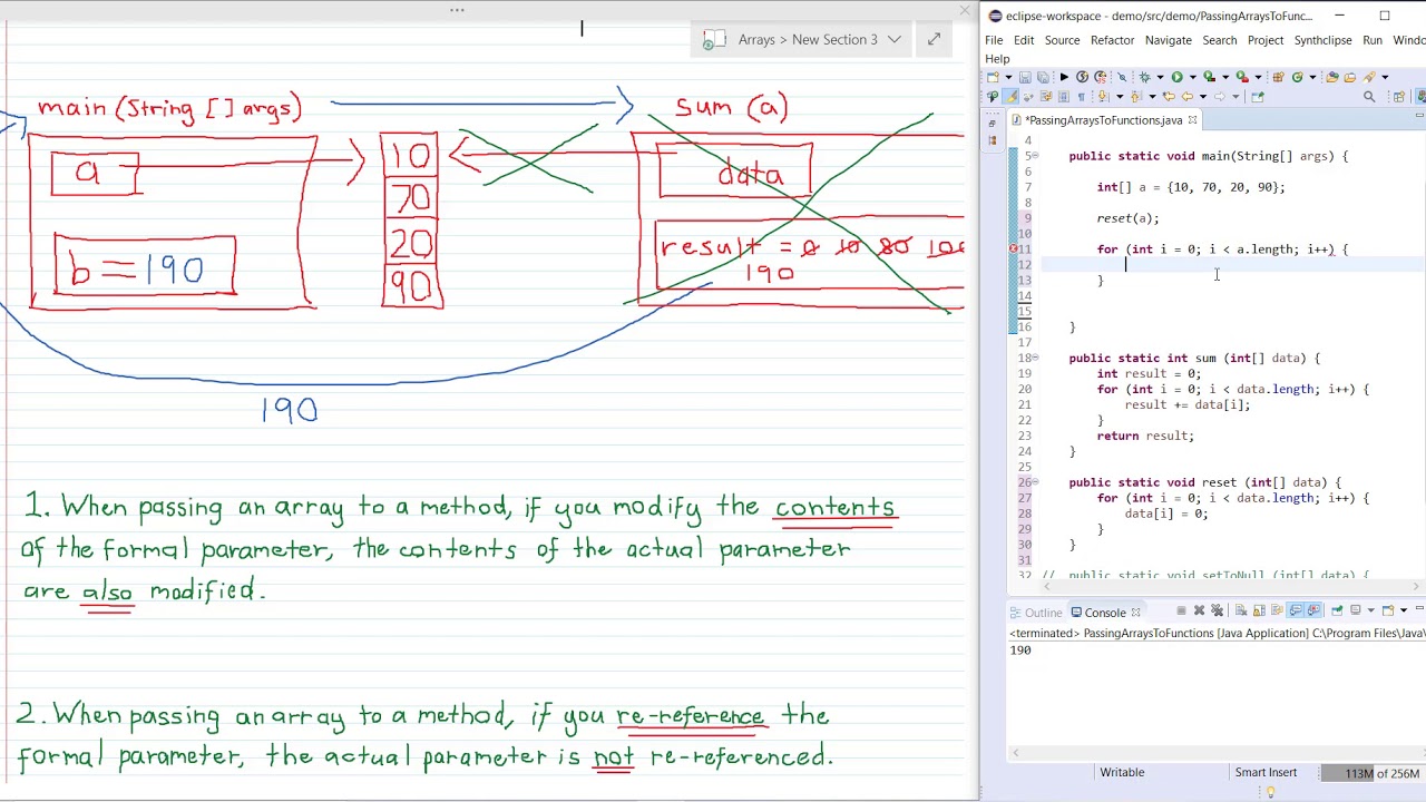 Passing Arrays to Functions or Methods - YouTube