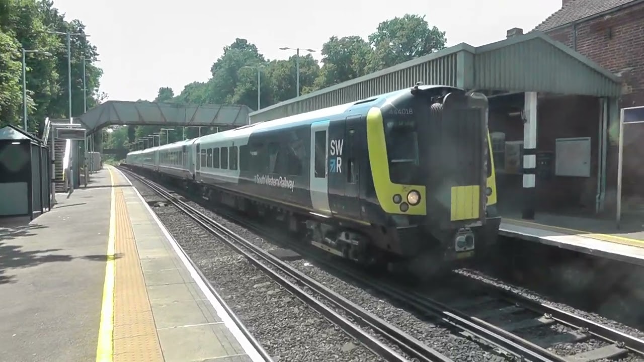 South Western Railway Class 444018 Arrivals & Depart Worplesdon for London Waterloo