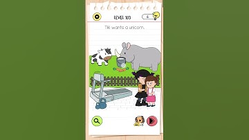 Tiki wants a unicorn || Brain test 4 level 103 solution #games #youtube