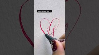 Monogram Heart Font “Y” #calligraphy #heartfont #reels #viral #fyp #shorts