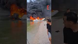 Λευκάδα: Έκρηξη και φωτιά σε φουσκωτό στα Σύβοτα