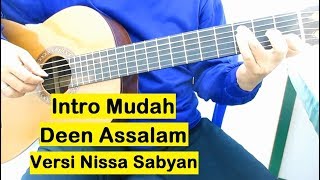 Intro Mudah Deen Assalam Versi Nissa Sabyan Tutorial Gitar Pemula