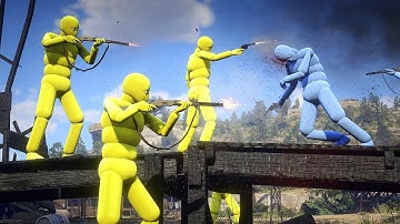 NPC Wars with Active Ragdoll Dudes (Euphoria Physics)