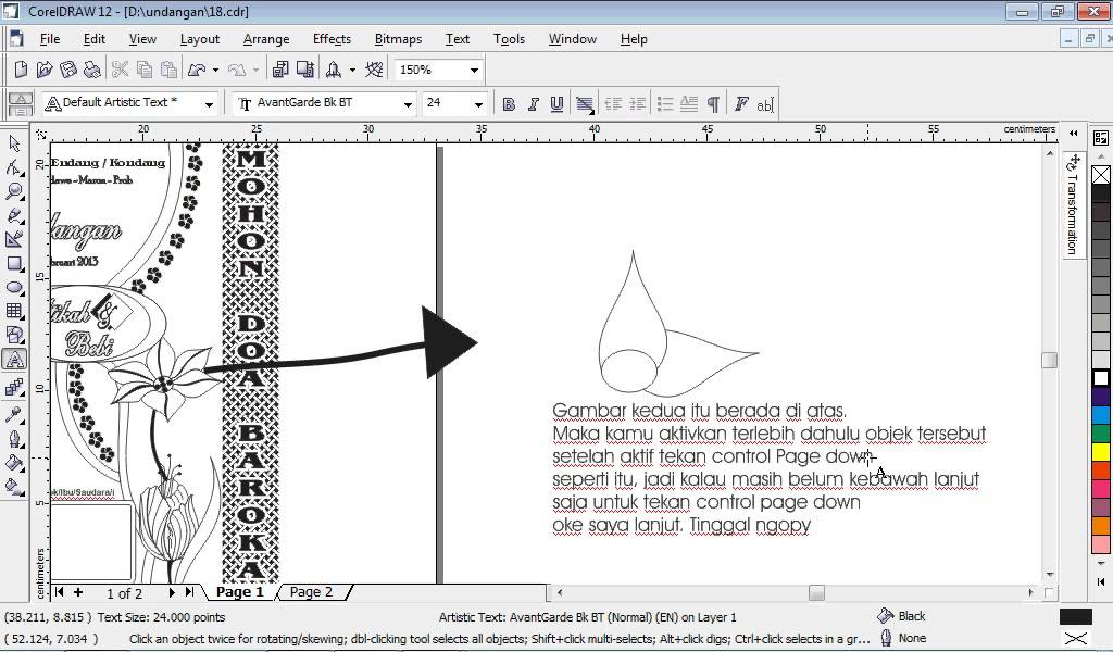 cara membuat undangan  desain  undangan  coreldraw  YouTube