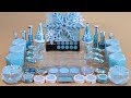 "One Color Series Season 7" Mixing ICE BLUE Makeup,More Stuff & BLUE Slime Into slime!