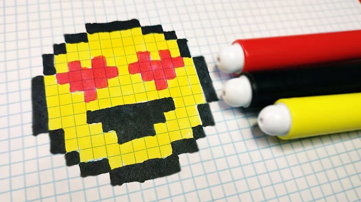 How to Draw HEART EYES EMOJI Pixel Art Tutorial Step by Step
