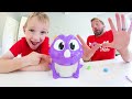 Father & Son PLAY DRAGON SNACKS GAME! / It's In His Mouth!