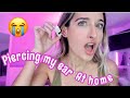 PIERCING MY OWN EARS AT HOME WITH A PIERCING GUN FROM AMAZON I piercing my ear at home funny