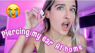 PIERCING MY OWN EARS AT HOME WITH A PIERCING GUN FROM AMAZON I piercing my ear at home funny