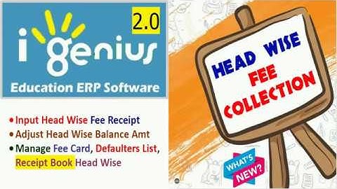 i-Genius 2.0: College Management Software: Head Wise Fee Collection