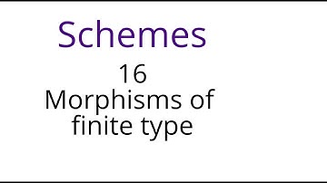 Schemes 16: Morphisms of finite type