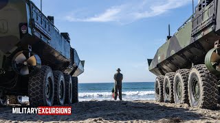 USMC Amphibious Combat Vehicle Transitions Between Land and Water