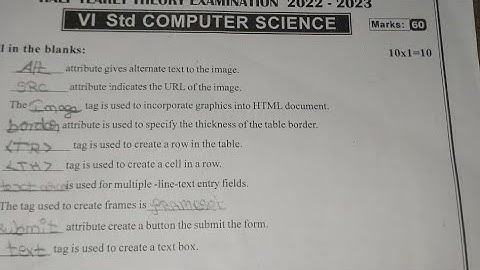 11th std Computer Science Half yearly exam question paper 2022