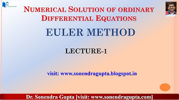 #Lecture-1#Numerical Solution of ODE#Euler Method