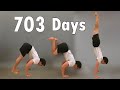 Guy with Stick Arms Learns the Bent Arm Press Handstand in 703 Days