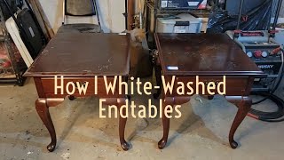 How I WhiteWashed End Tables